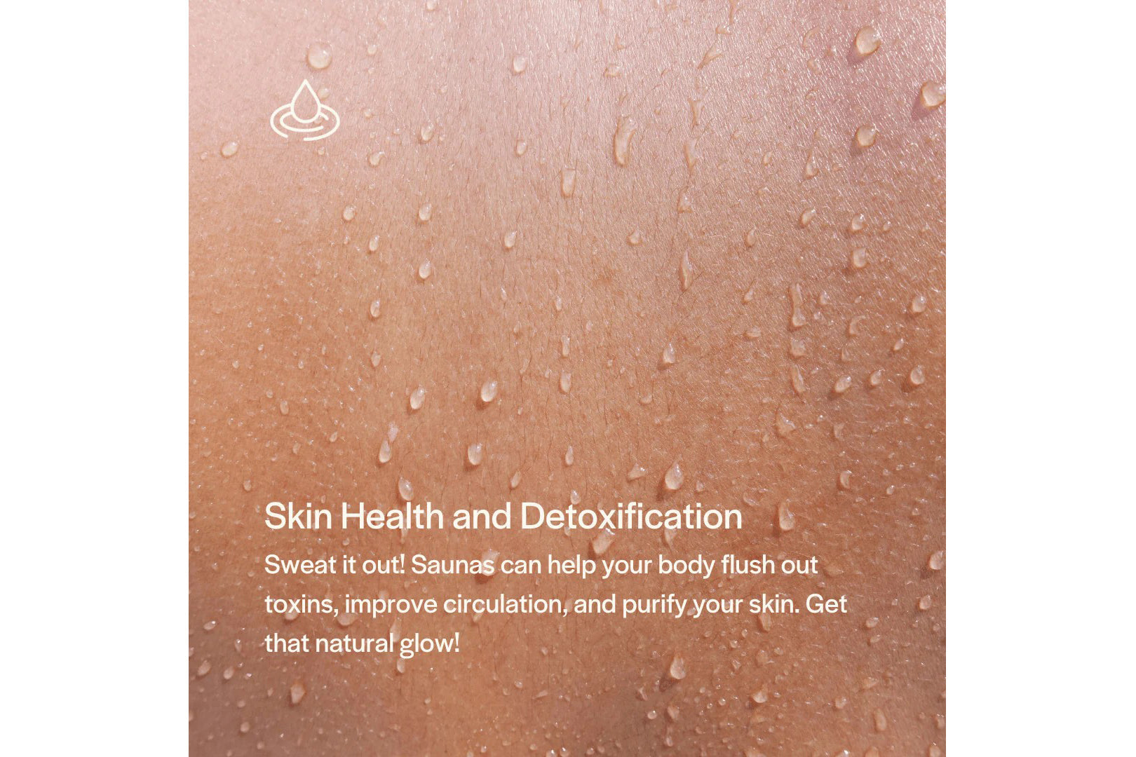 Dewy skin with water droplets showing hydration benefits, illustrating skin health and detoxification results