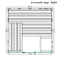 Technical schematic of Everwood Large Right sauna showing horizontal and vertical slat design with dimensions 80-3/8 inches w