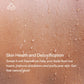 Close-up of glistening skin with water droplets, illustrating sauna benefits for skin health and detoxification