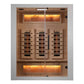 Almost Heaven Himalaya 2-3 person infrared sauna with glass doors, light wood interior, three heater panels, and illuminated 