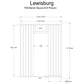 Lewisburg 7x8 barrel sauna floor plan with dimensions, showing interior heater, bench seating, and door placement