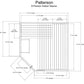 Technical blueprint schematic of 6-person indoor sauna with labeled dimensions, interior benches, door opening, and window pl