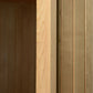 Wood stain color samples ranging from dark brown to natural pine to olive green, displayed as vertical strips