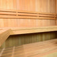 Almost Heaven Titan 6-person indoor sauna with cedar wood benches and paneled interior, flat lay