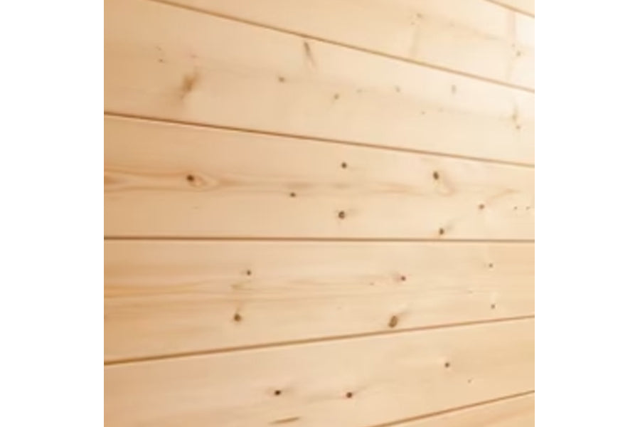 Light natural wood shiplap paneling with knots, interior wall detail of sauna