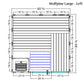 Wolfpine large sauna floor plan with dimensions, showing left view layout with horizontal bench seating sections, highlighted