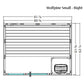 Wolfpine Small sauna right side view with dimension measurements showing 81-7/8 inches wide and 61-3/8 inches tall, featuring