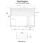 Worthington 4-6 person indoor sauna with front door, side glass panels, horizontal wood slats, and dual benches, technical fl