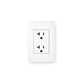 White electrical outlet with two 41-amp receptacles on light gray background