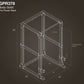 Body-Solid Pro Power Rack GPR378, steel frame with adjustable shelving, 80 inches tall, isometric technical drawing on charco