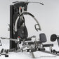 BodyCraft Elite black and silver multi-station home gym with leg press, arm machine, and weight stack on white background