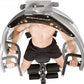 BodyCraft Elite home gym with gray frame and black padding, shown from above with shirtless male model demonstrating seated e