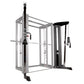 BodyCraft Jones light commercial functional cable crossover machine with gray steel frame and black cable attachments on whit
