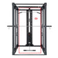 BodyCraft Jones Light Commercial Lat Pulldown machine with black frame and red safety guides, front view on white background