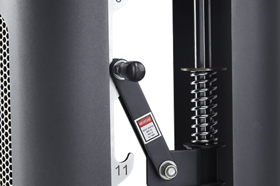 BodyCraft Jones Platinum System lever arm with black handle and metal adjustment knob on white background