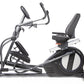 BodyCraft SCT400g seated elliptical crosstrainer with black padded seat, dual handlebar grips, and large front wheel, on whit