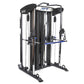 BodyCraft XFT Functional Trainer with dual cable towers, blue handles, and black frame on white background