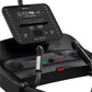 BowFlex T6 black treadmill with digital console display, numbered keypad buttons, red stop buttons, and cup holder on white b