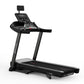 Black Bowflex T6 treadmill with digital console, handrails, and FlexZone deck on white background
