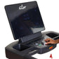California Fitness Malibu 223 folding treadmill with black frame, digital display screen, control panel, and hand sensor, sho