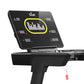 California Fitness Malibu 223 folding treadmill with black base, digital display showing yellow waveform graphic and white fi