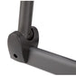 Charcoal gray elliptical machine handlebar and vertical post detail on white background