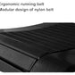Black ergonomic running belt with modular nylon sections and textured grip pattern, close-up detail view