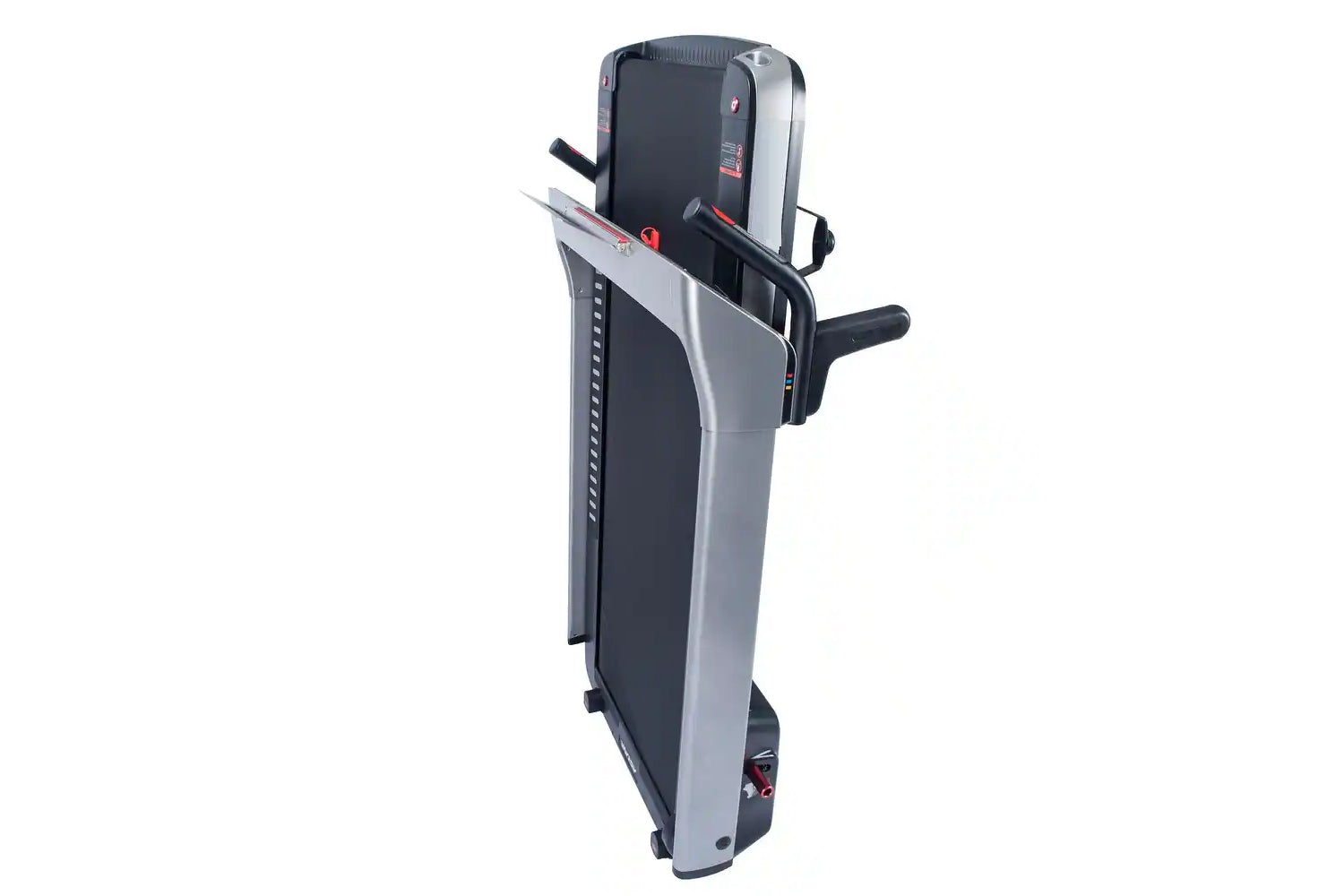 Folded side view California Fitness Malibu 7 Folding Treadmill