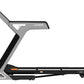 Gray and black folding treadmill with orange accents, digital display, and M6 model designation on white background