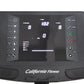 California Fitness R8 recumbent exercise bike console displaying digital screen with time, calories, and watts readouts, side