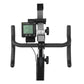 Concept2 BikeErg stationary exercise bike with black frame, curved handlebars, and digital monitor display, front view on whi
