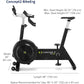 Concept2 BikeErg stationary exercise bike with black frame, white handlebar stem, black handlebars, and black seat on white b