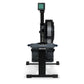 Black Concept2 RowErg indoor rowing machine with digital monitor, gray seat, and foot pedals on white background