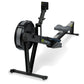 Concept2 RowErg black indoor rowing machine with large flywheel, digital monitor, and padded seat on white background