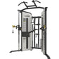 Cybex Bravo advanced functional trainer with dual weight stacks, black and silver frame, cable handles, and digital display p