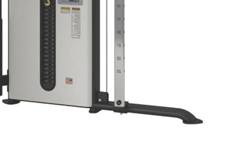 Cybex Bravo Advanced Functional Trainer with white and black frame, dual weight stacks, and black base on white background