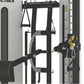 Cybex Bravo Pro advanced functional trainer with black frame, dual weight stacks, and gold-accented cable attachments