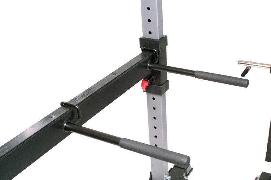Warrior Dip Attachment with black steel arms and red adjustment pin on silver vertical post