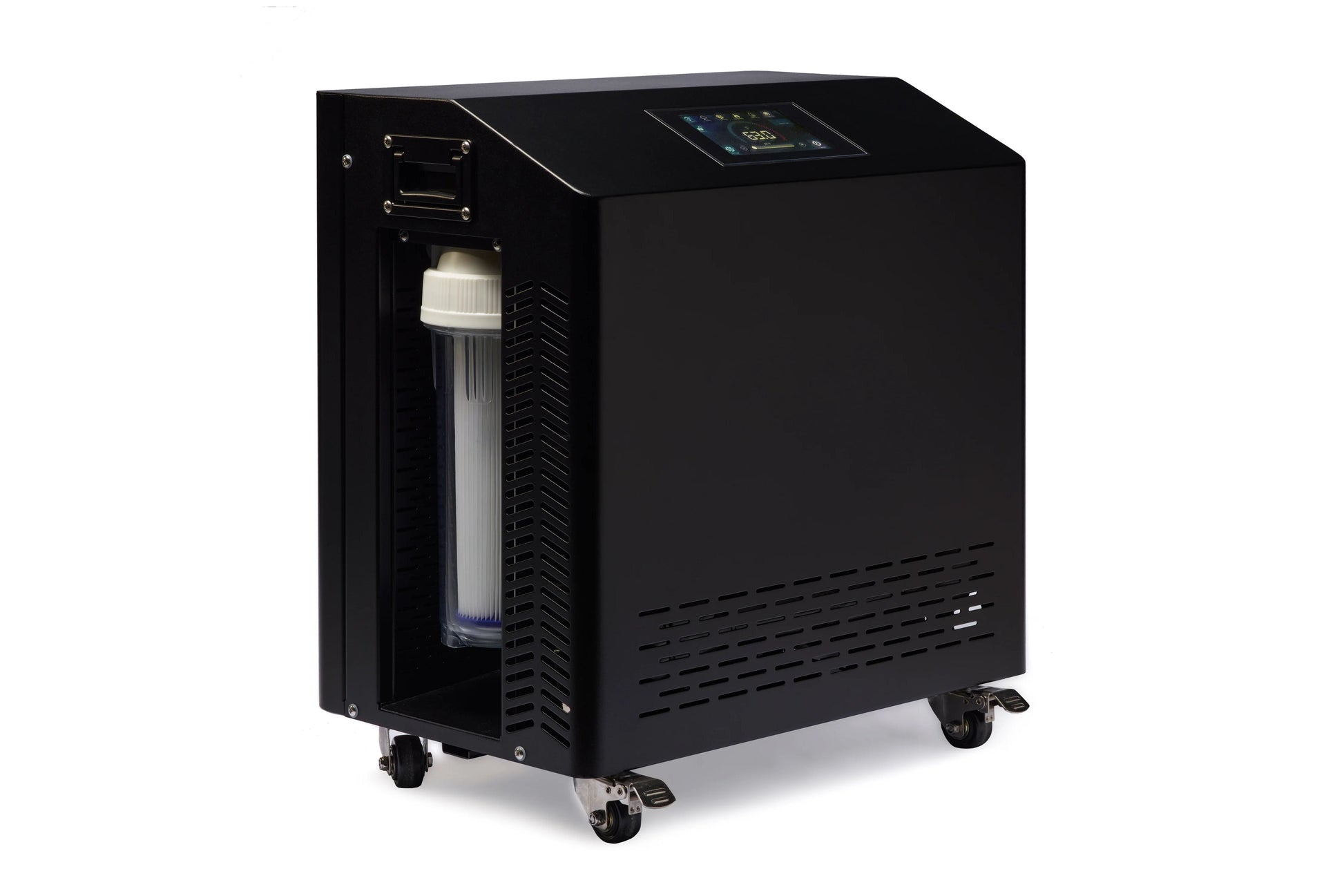 Black industrial machine with digital display