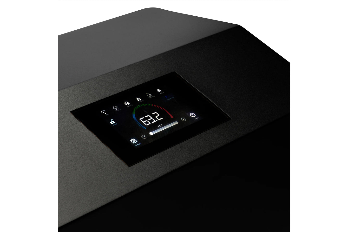 Black electronic device with digital display