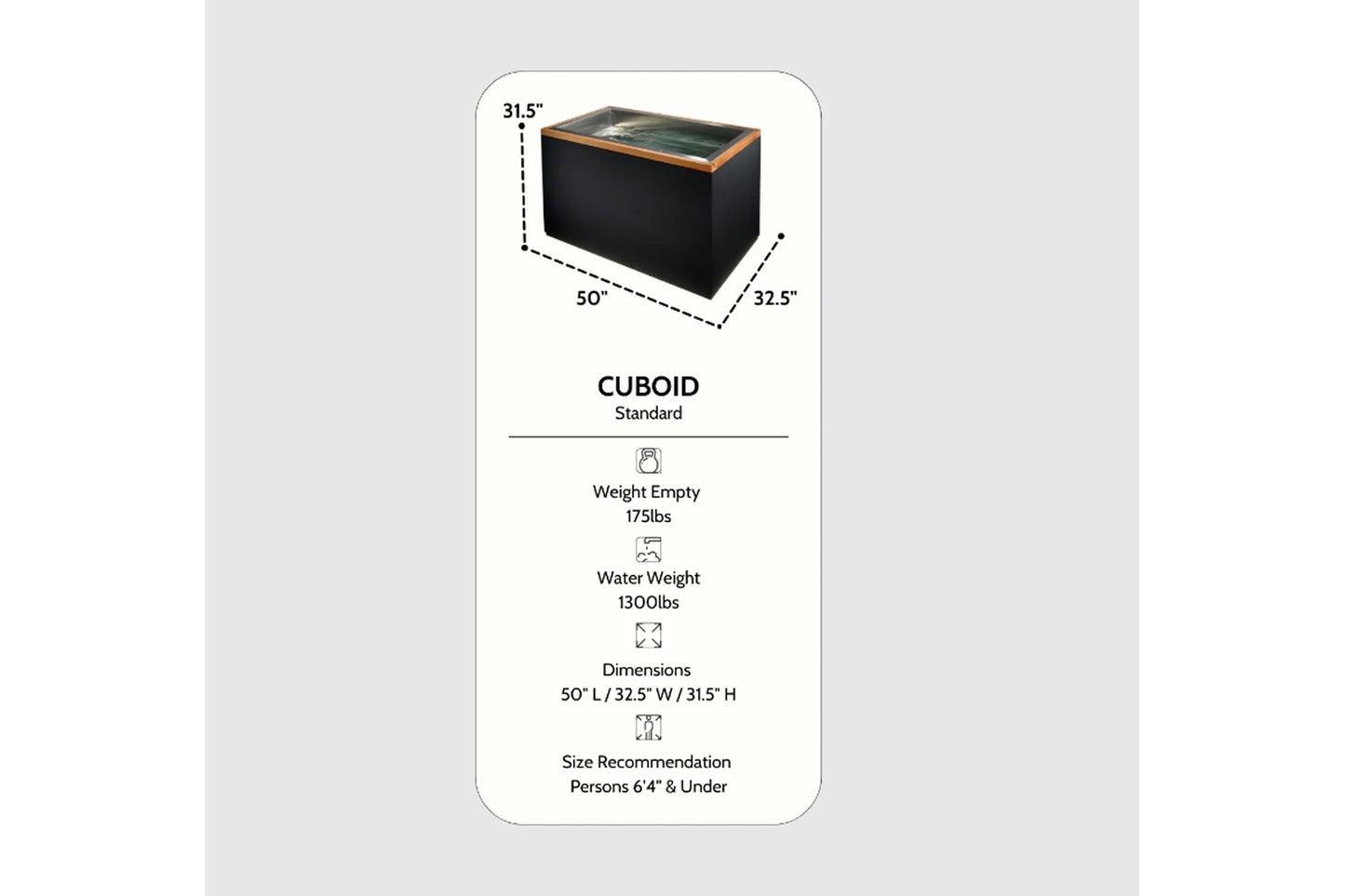 dynamic cold therapy cuboid stainless steel cold plunge spec