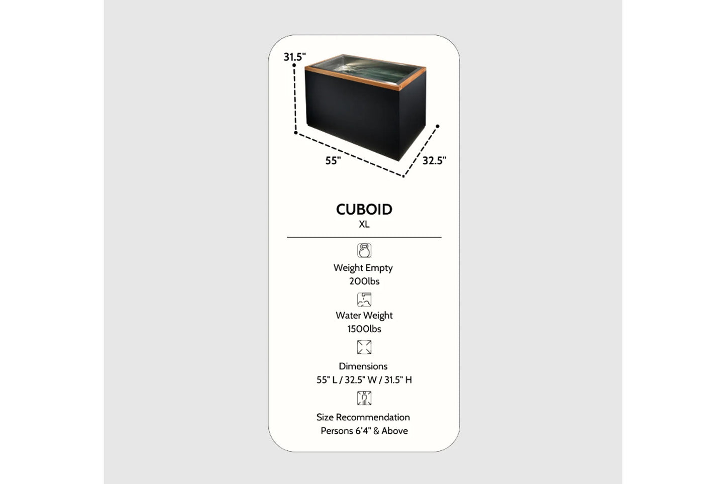 dynamic cold therapy cuboid stainless steel cold plunge xl spec