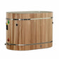 Wooden barrel with metal bands