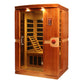 Dynamic Venice 2-person infrared sauna in Canadian hemlock wood with glass door, interior bench and backrest, control panel, 