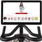 Echelon Smart Connect Bike EX-5s-22 with black curved handlebars and digital display screen showing fitness classes