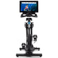 Freemotion CoachBike stationary exercise bike with black frame, handlebars, pedals with straps, blue resistance knob, and tou