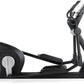 Freemotion e10.9b elliptical machine with black frame, silver accents, dual handle arms, and foot pedals on white background