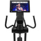 Black FreeMotion e22.9 elliptical with dual curved handles, console display showing workout metrics, front view on white back