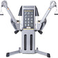 Freemotion Genesis Dual Cable Cross Lite machine with gray frame, dual adjustable arms with handles, and instruction chart on