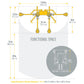Freemotion G424 Dual Cable Cross Lite yellow gym equipment with dimensional specifications showing 116.8 inch width and funct
